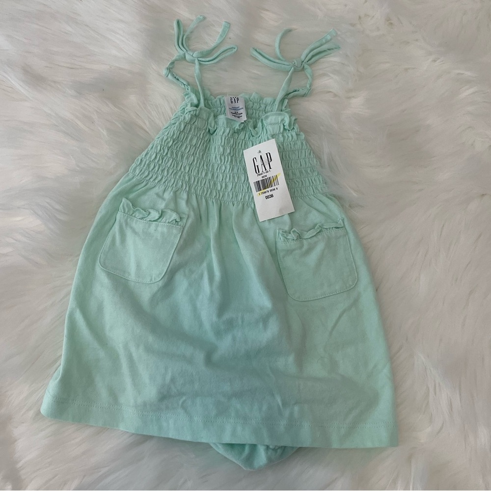 Baby Gap mint infant halter dress with bloomers 3-6 months